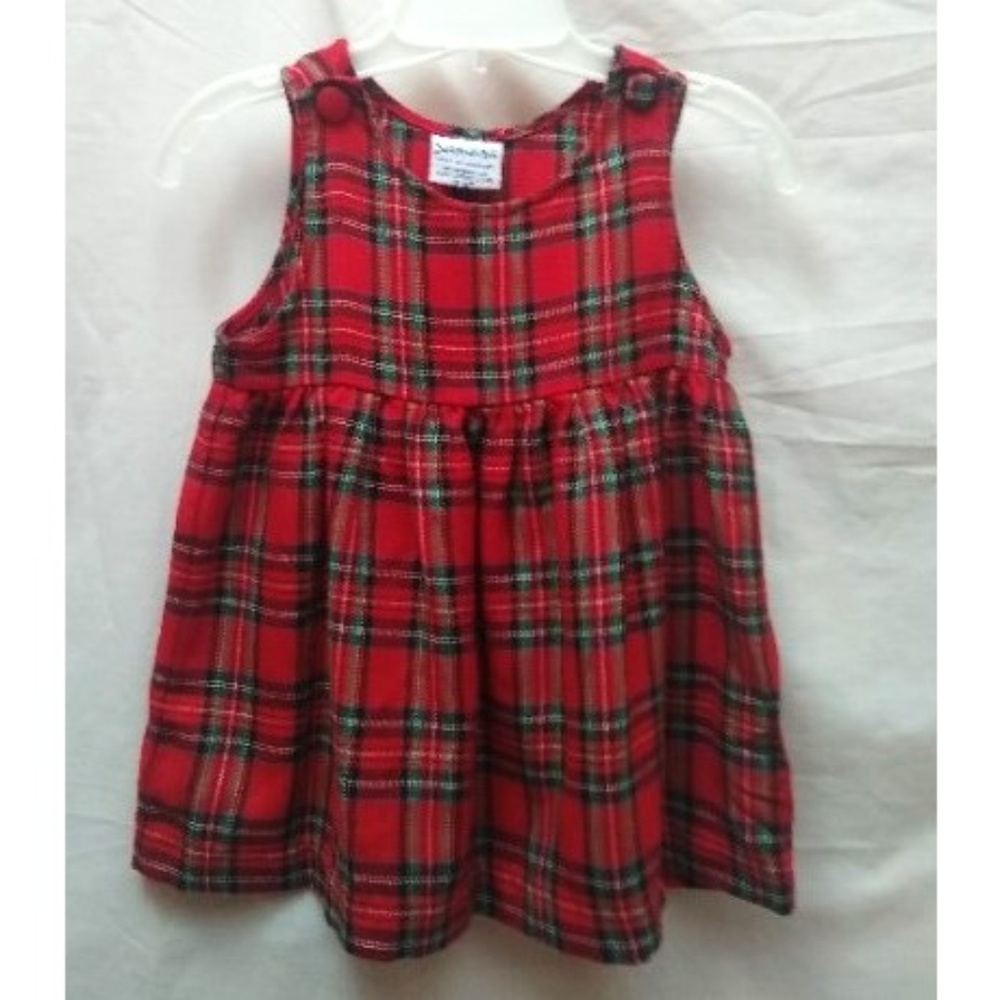 Vintage Samara Holiday Plaid Jumper Dress 2T